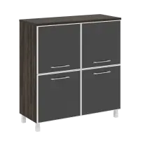 Шкаф квадратный LT.SD-1.2 R black Yalta / Дуб Мали – Стекло Black 1098×452×1168