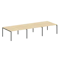 Metal System Quattro Р. ст. на 6 раб. места на П-образном м/к 40БП.СМ-6.3 Акация/Антрацит металл 4200*1475*750