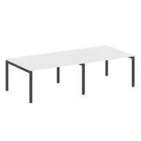 Metal System Quattro Перег. стол (2 столешницы) на П-образном м/к 50БП.ПРГ-2.3 Акация/Антрацит металл 2800*1235*750