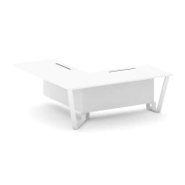 Проходной угловой модуль левый Steel Meet KD-PR.B.SPPOU-20(L) / Тиквуд Светлый – Металл Белый / 2000×2000×750