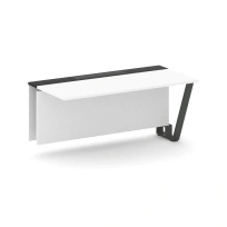 Сектор переговорного стола проходной Steel Meet KM-PR.B.SPPO-16 / Тиквуд Светлый – Графит Глянец – Металл Антрацит / 1600×800×750
