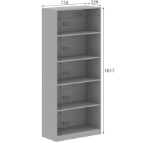 Стеллаж высокий широкий Simple SR-5W Дуб Юкон Модерн 770×359×1815