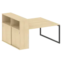 Metal System Quattro Р. ст. с шкафом-купе на О-образном м/к 40БО.РС-СШК-2.3 Т Акация/Антрацит металл 1810*1475*1098