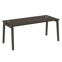 Onix Wood Direct Стол руководителя OW.SRR-5.8 Белый бриллиант/Дуб светлый/Белый металл 1780*800*750
