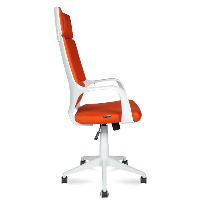 Кресло для руководителя NORDEN IQ / (White plastic orange) белый пластик /оранжевая ткань