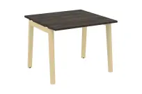 Onix Wood Стол переговорный (1 столешница) OW.PRG-1.1 Белый бриллиант/Дуб светлый/Белый металл 980×980×750