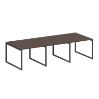 Metal System Quattro Перег. стол (3 столешницы) на О-оразном м/к 40БО.ПРГ-3.1 Акация/Антрацит металл 3000*1235*750