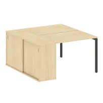 Metal System Quattro Р. ст. с шкафом-купе на П-образном м/к 40БП.РС-СШК-1.1 Т Акация/Антрацит металл 1410*1475*750