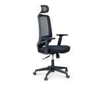 Кресло для руководителя NORDEN Лондон офис black plastic / черный пластик / черная сетка / черная ткань