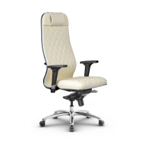 Кресло для руководителя Метта L 1m 40M/2D_17838_Кожа перфорированная NewLeather – Черный
