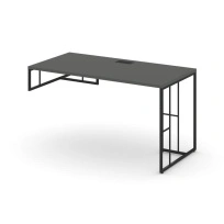 Стол офисный для опорной тумбы левый Rift RF.SPOT-003 (L) Дуб Табак/Металл Черный 1380×600×750