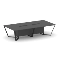 Стол для переговоров прямоугольный Steel Meet KD-PR.B.SP-12 / Тиквуд Светлый – Металл Черный / 3200×1600×750