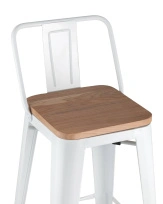Стул барный TOLIX WOOD со спинкой черный глянцевый