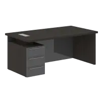 Стол для руководителя СП-064-25-04(L) Дуб Натуральный/Черный глянец 1800×900×750 KANON