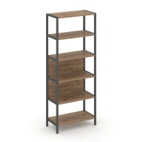 Односекционный стеллаж пятиярусный Shelf System SN.STM-511 Тиквуд Светлый/Металл Антрацит 810×400×1980
