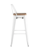 Стул барный TOLIX WOOD со спинкой черный глянцевый