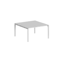 Стол-бенч двойной Sigma / 1400×1438×750 / Металл: 60×30 Белый; Столешница: Дуб темный / SG.245.OD.63.WH