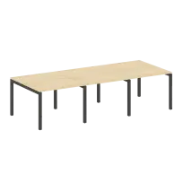Metal System Quattro Перег. стол (3 столешницы) на П-оразном м/к 50БП.ПРГ-3.1 Акация/Антрацит металл 3000*1235*750