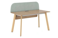 Стол офисный с царгой и настольным экраном ECOSTILE / Дуб Честерфилд ECO101.U003+ECO504.ZEL+ECO801.U003