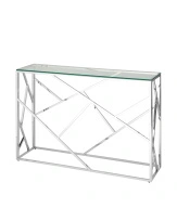 Консоль АРТ ДЕКО 115×30 стекло smoke сталь тёмный хром