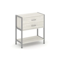Односекционный стеллаж двухярусный с ящиками Shelf System SN.STM-212 Тиквуд Светлый/Металл Серый 810×400×879