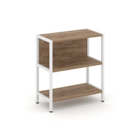 Односекционный стеллаж двухярусный Shelf System SN.STM-211 Тиквуд Светлый/Металл Белый 810×400×879