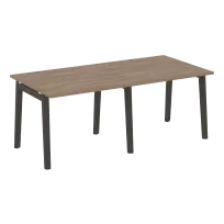 Onix Wood Стол переговорный (2 столешницы) OW.PRG-2.1 Белый бриллиант/Дуб светлый/Белый металл 1960×980×750