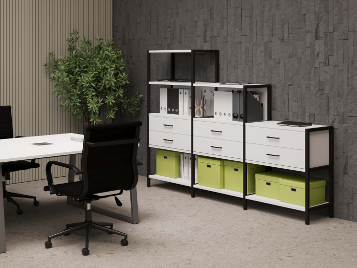 Мебель для персонала Shelf System цвет Белый / Металл Черный