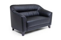 Двухместный диван Райт Вуд Euroforma / Экокожа Euroline / Черный 9100 / 1450×850×920