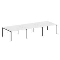 Metal System Quattro Р. ст. на 6 раб. места на П-образном м/к 40БП.СМ-6.3 Акация/Антрацит металл 4200*1475*750