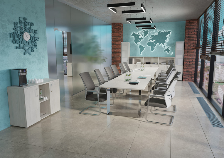 Столы для переговоров Onix Direct Lux цвет Дуб Аттик - Хром