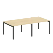 Metal System Quattro Перег. стол (2 столешницы) на П-образном м/к 50БП.ПРГ-2.2 Акация/Антрацит металл 2400*1235*750