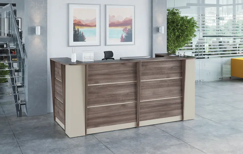 Стойка ресепшен New Line цвет Дуб Шамони Светлый