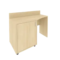 Light Стол (узкий) с тумбой и бортиком С-СТУ-120 (L) Клён 1200x550/400x750
