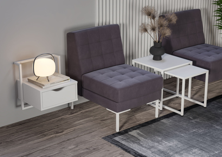 Мебель для персонала Loft цвет  Белый Бриллиант - Белый Металл
