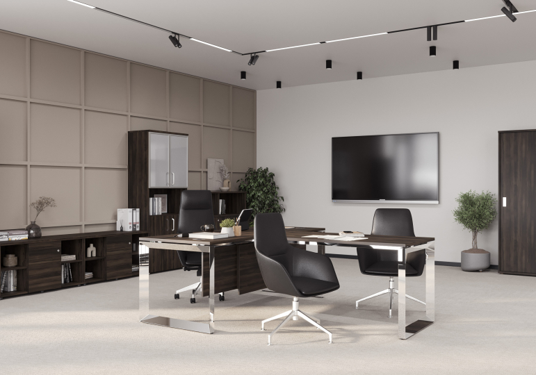Кабинет руководителя Onix Direct Lux цвет Дуб Мали - Хром