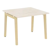 Onix Wood Стол переговорный (1 столешница) OW.PRG-1.1 Белый бриллиант/Дуб светлый/Белый металл 980×980×750