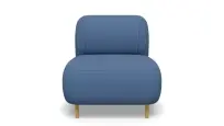 Пуф со спинкой Wave Euroforma / Экокожа Nappa / Опоры Металл / Синий / 680×790×740