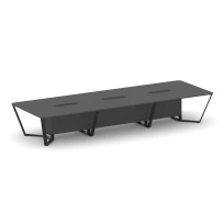Стол для переговоров прямоугольный Steel Meet KD-PR.B.SP-16 / Тиквуд Светлый – Металл Черный / 4800×1600×750