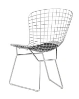 Стул обеденный Bertoia хромированный с черной подушкой 4 шт