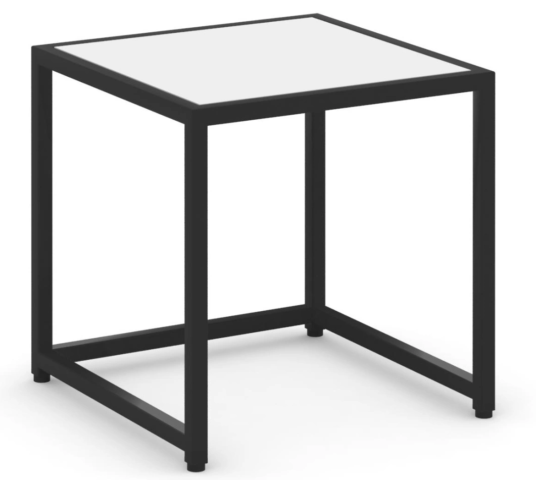 Loft Стол журнальный VR.L-SJK-40 Белый бриллиант/Чёрный металл 400×400×400