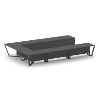 Стол для переговоров П-образный Steel Meet KD-PR.B.SP-15P / Тиквуд Светлый – Металл Антрацит / 4800×3200×750