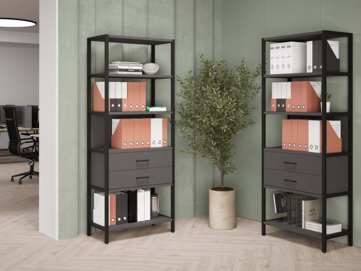 Мебель для персонала Shelf System цвет Антрацит / Металл Черный