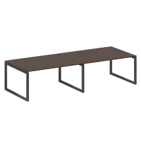 Metal System Quattro Перег. стол (2 столешницы) на О-образном м/к 50БО.ПРГ-2.4 Акация/Антрацит металл 3200*1235*750