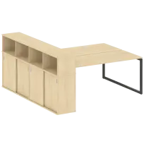 Metal System Quattro Р. ст. с шкафом-купе на О-образном м/к 40БО.РС-СШК-4.5 Т Акация/Антрацит металл 2210*2332*1098