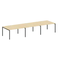 Metal System Quattro Перег. стол (3 столешницы) на П-оразном м/к 40БП.ПРГ-3.3 Акация/Антрацит металл 4200*1235*750