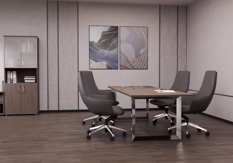 Столы для переговоров Onix Direct Lux цвет Дуб Аризона - Хром