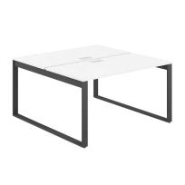 Стол-бенч с лючком Allegro / 1200×1638×750  / Профиль О-образный: 70×20 Антрацит / Столешница: Белый / AG.137.WH.L.72.AN