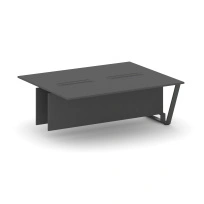 Сектор переговорного стола проходной Steel Meet L=2000 KD-PR.B.SPPW-20 / Тиквуд Светлый – Металл Антрацит / 2000×1600×750