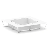 Стол для переговоров квадратный Steel Meet MD-PR.B.SP-20K2 / Тиквуд Светлый – Нержавеющая Сталь – Хром / 4000×4000×750